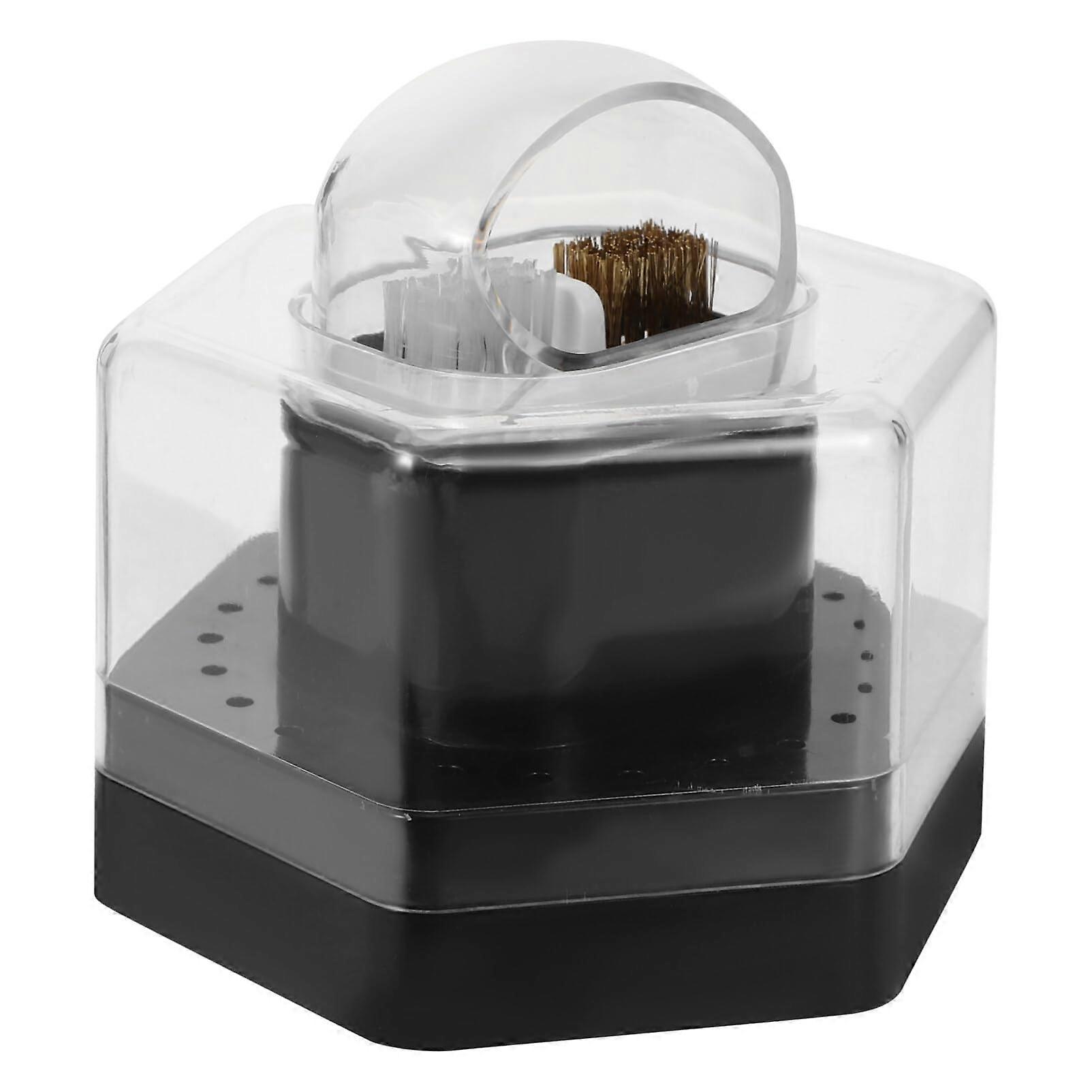 Nail Drill Bit Holder with Clear Display and Cleaning Brush for Manicure Tools Storage Box