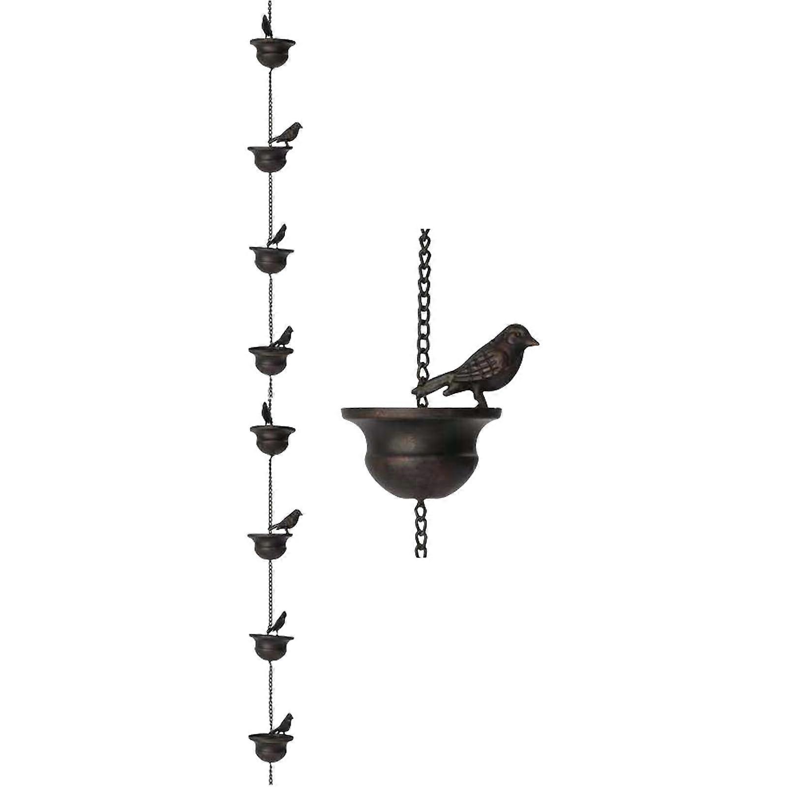 Decorative Hummingbird Rain Chain Rust Resistant Iron for Cottagecore Garden Gutter Drainage
