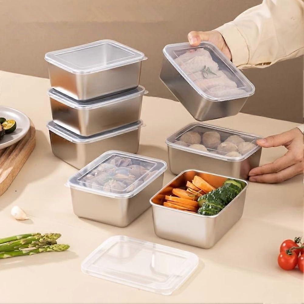 5 Pack Stainless Steel Food Containers with Lids, Leakproof Stackable Bento Lunch Box Set
