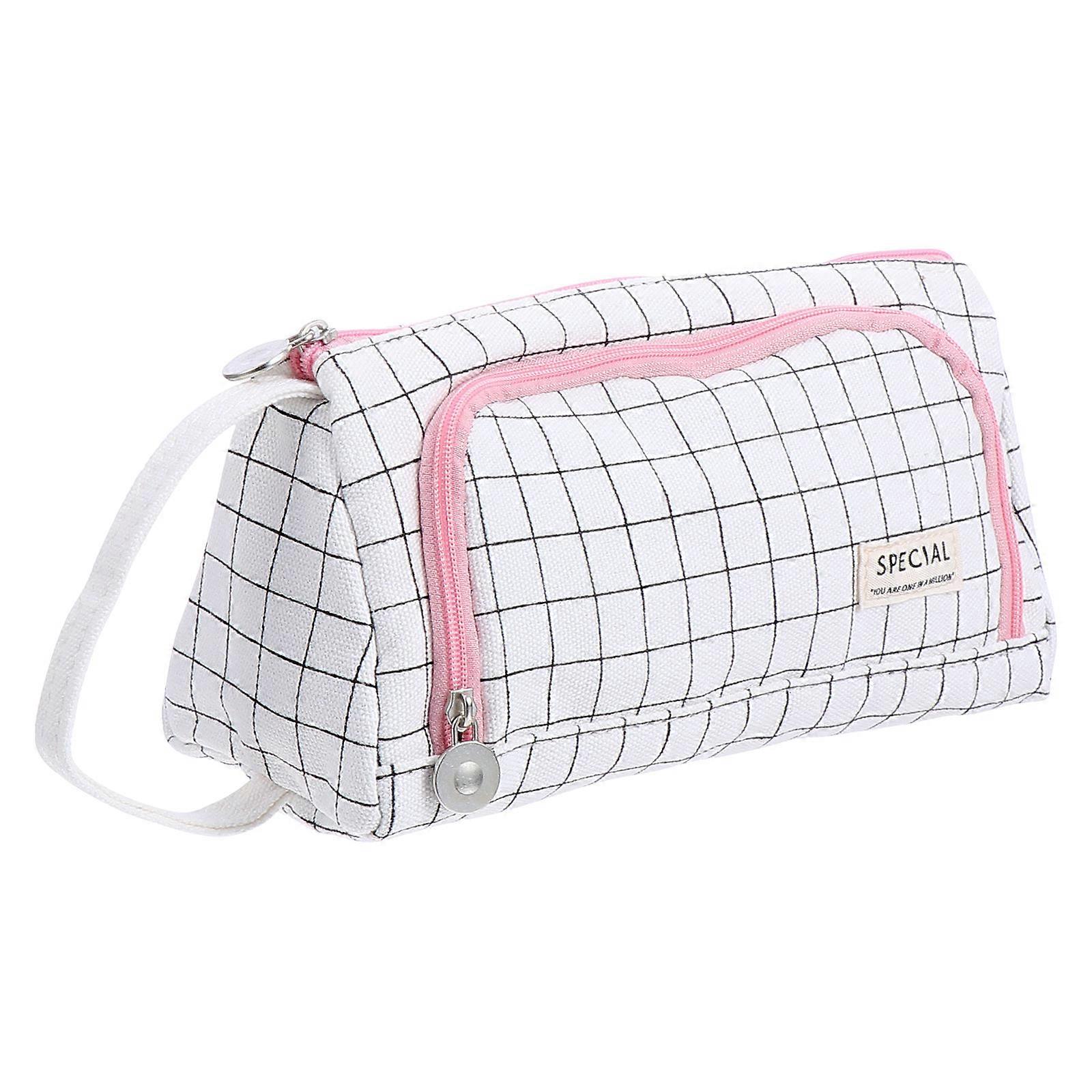 Canvas Pen Pouch Large Capacity for Storage Use Durable and White