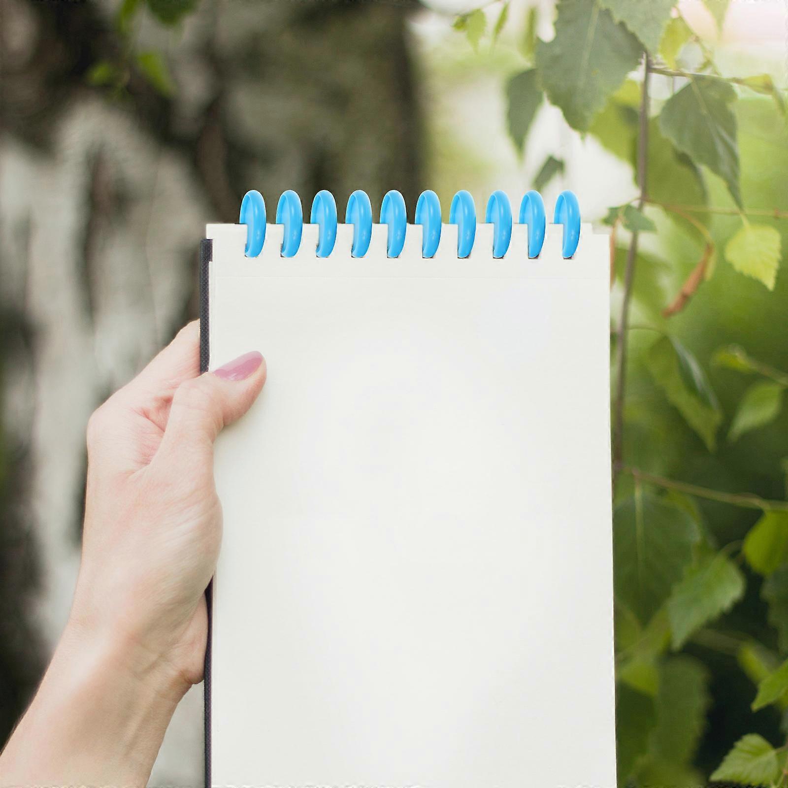 44Pcs Plastic Book Binder Rings for DIY Notepads with Blue Binding Discs