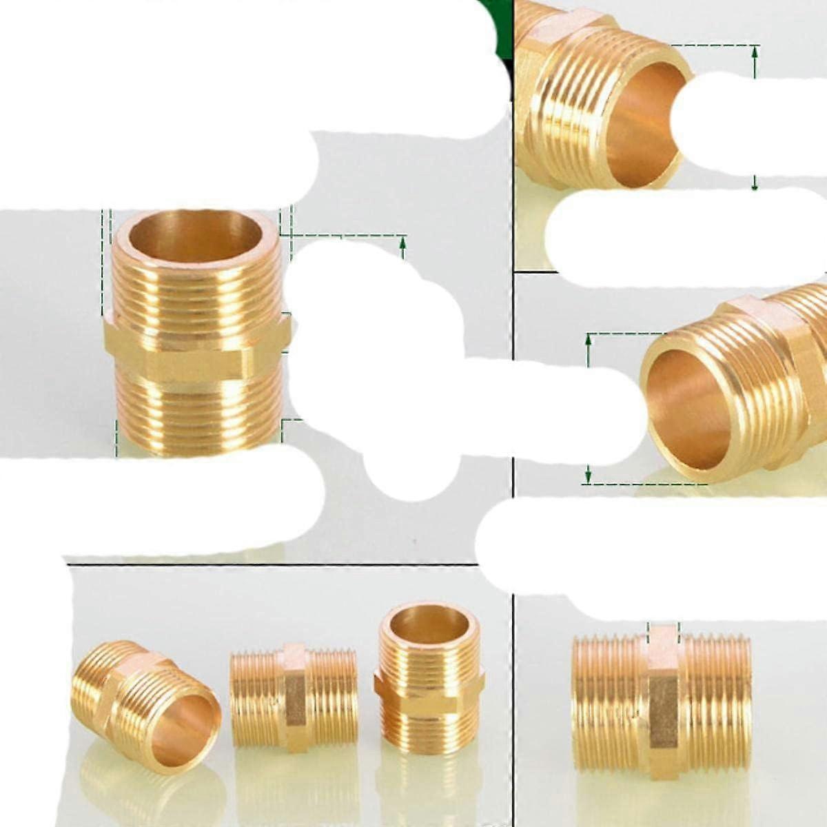 Brass Pipe Fitting Hex Nipple Male Thread Quick Coupler Connector 1/8 to 1 Inch LeakProof
