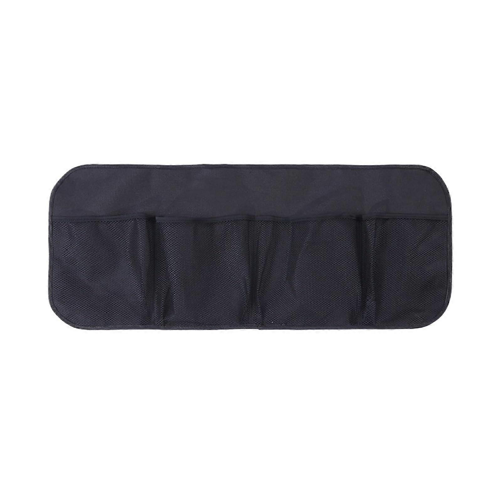 Car Trunk Organizer Rear Seat Back Mesh Storage Bag with Multi Hanging Pockets White