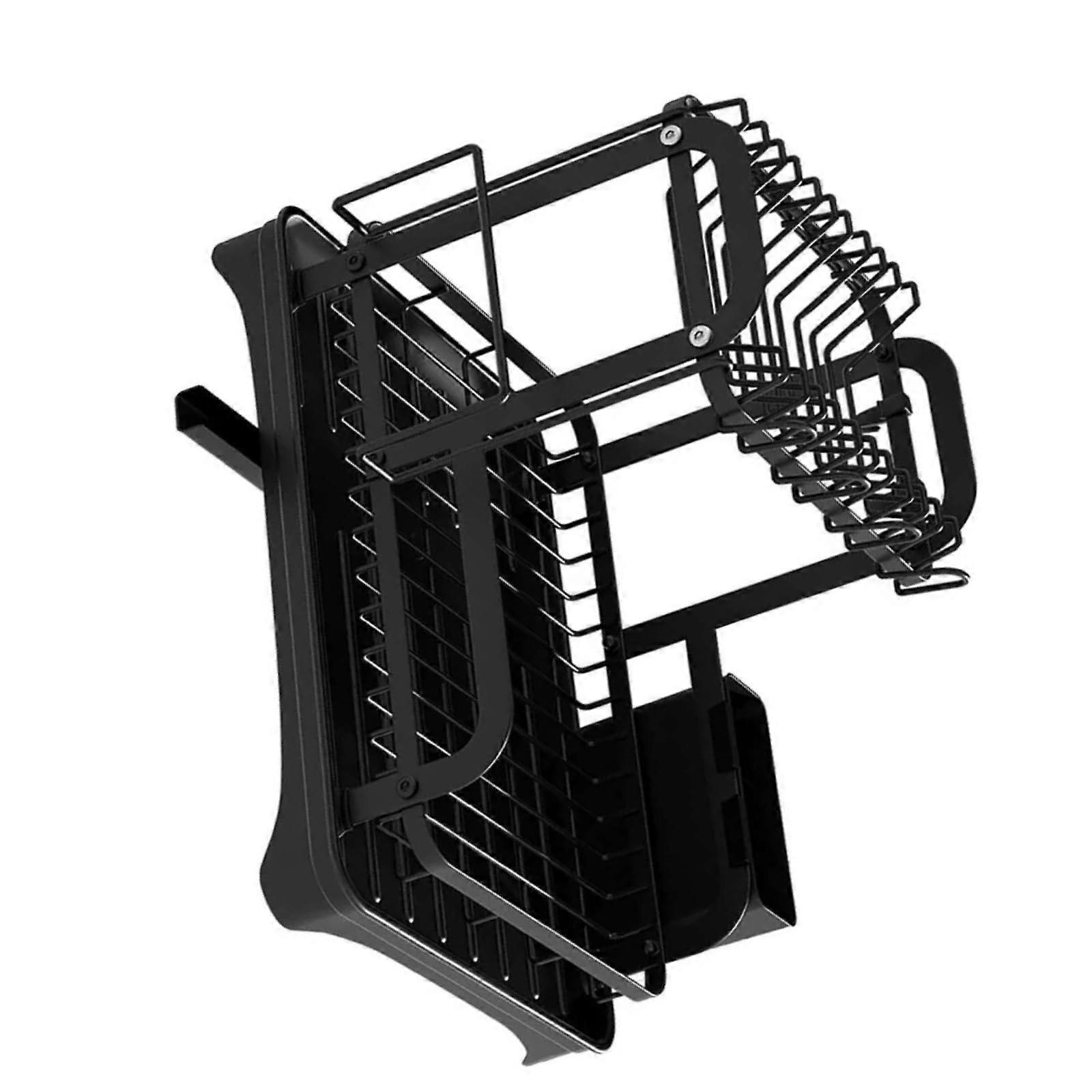 2 Tier Dish Drying Rack with Drainboard and Utensil Holder for Kitchen Countertop Storage Ref: 3945