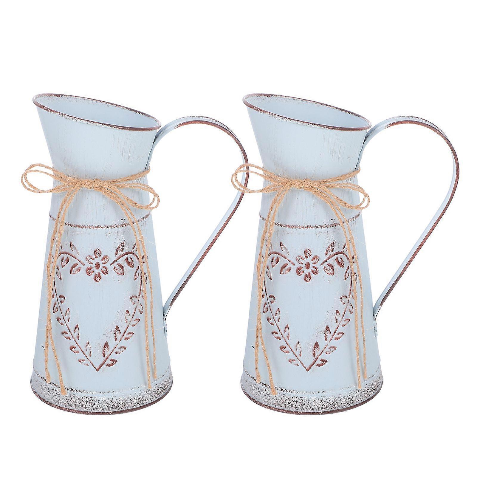 2pcs Vintage Blumentopf Eimer Garten Pflanzer Eimer Blumenbehälter Eimer