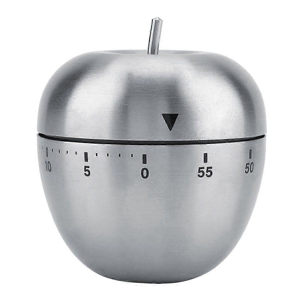 Apple Shaped Stainless Steel Mechanical Alarm Timer, 60 Minute Countdown Kitchen Tool