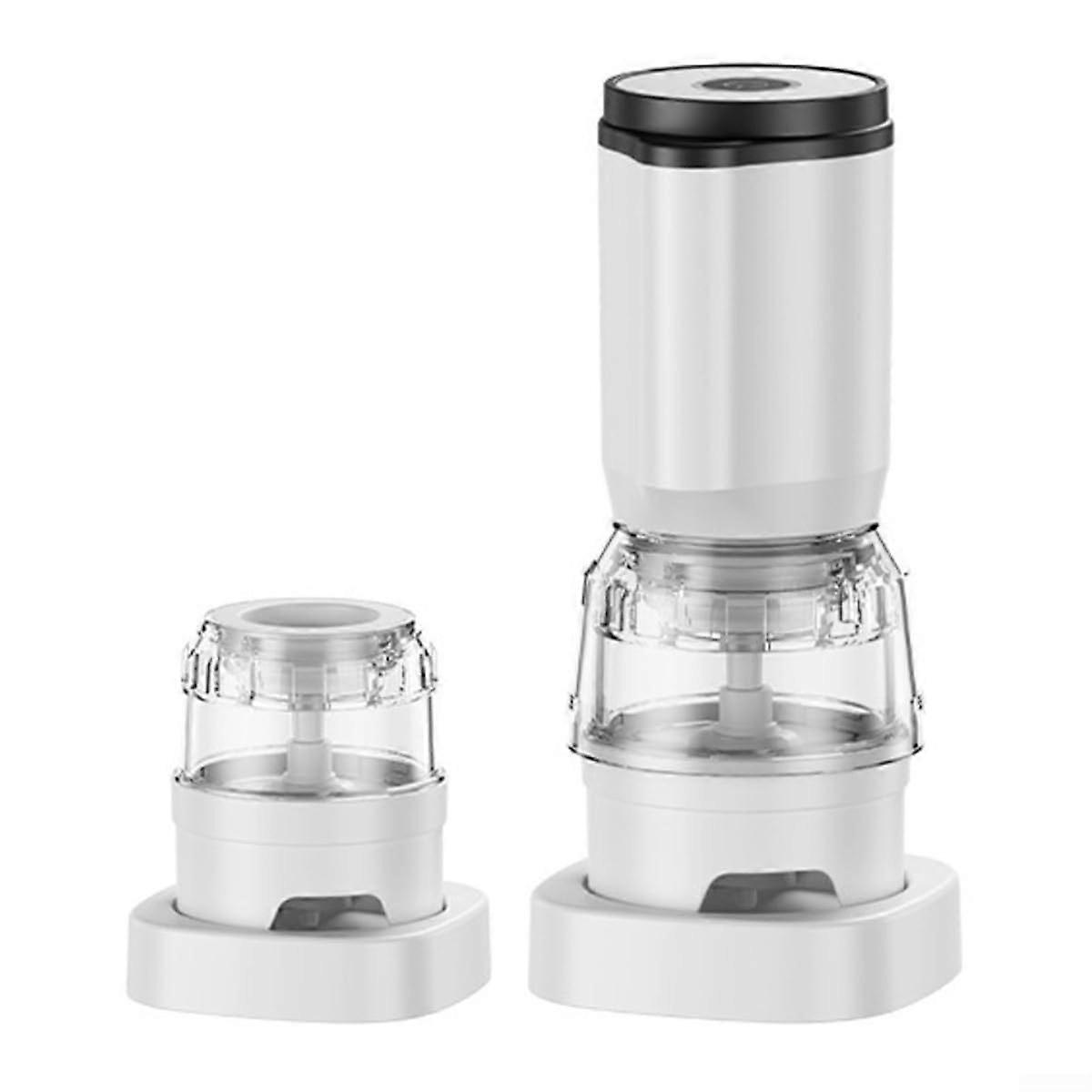 Electric Pepper Grinder USB Rechargeable with Adjustable Coarseness for Salt Spices Kitchen White