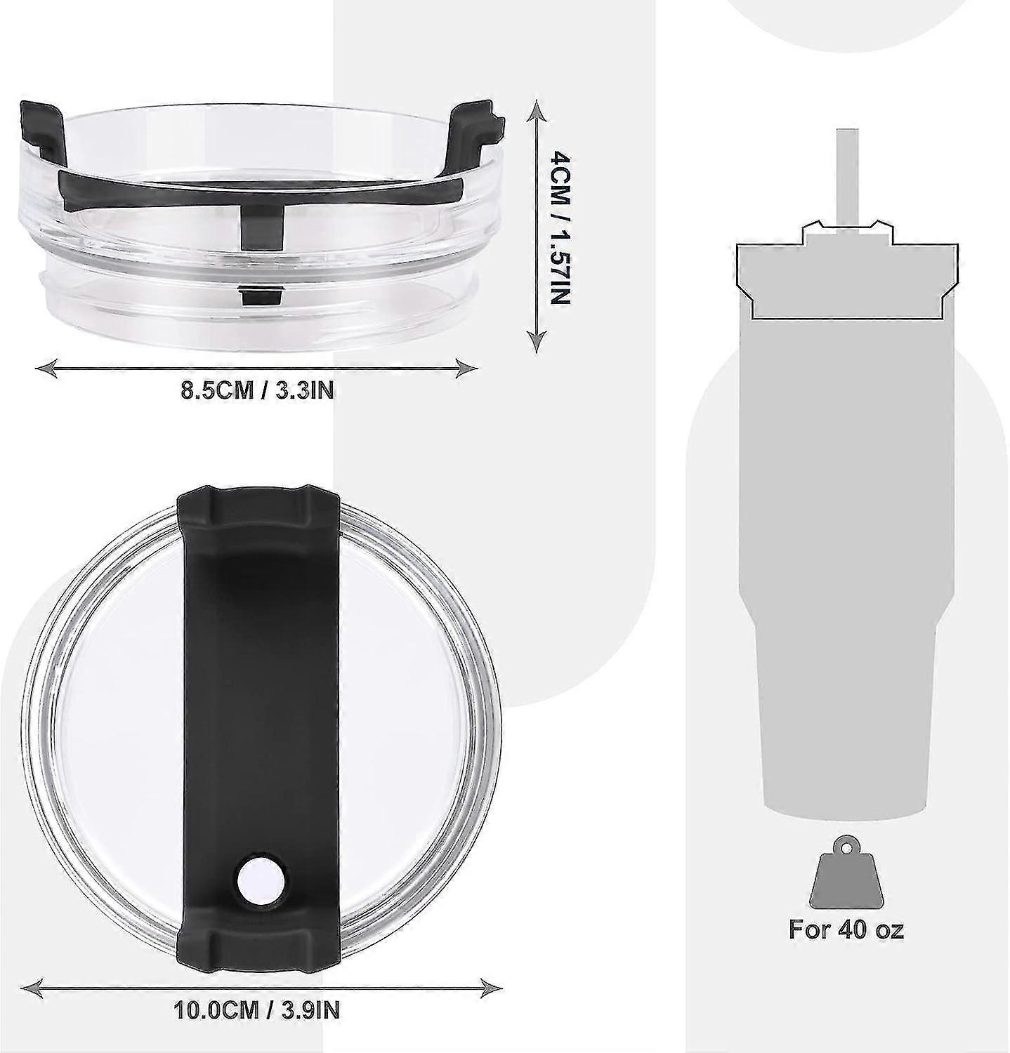 2stk 40 oz tumbler låg kompatibel Stanley, spildsikker stænkbestandige tumbler covers til Stanley og flere kaffekrus