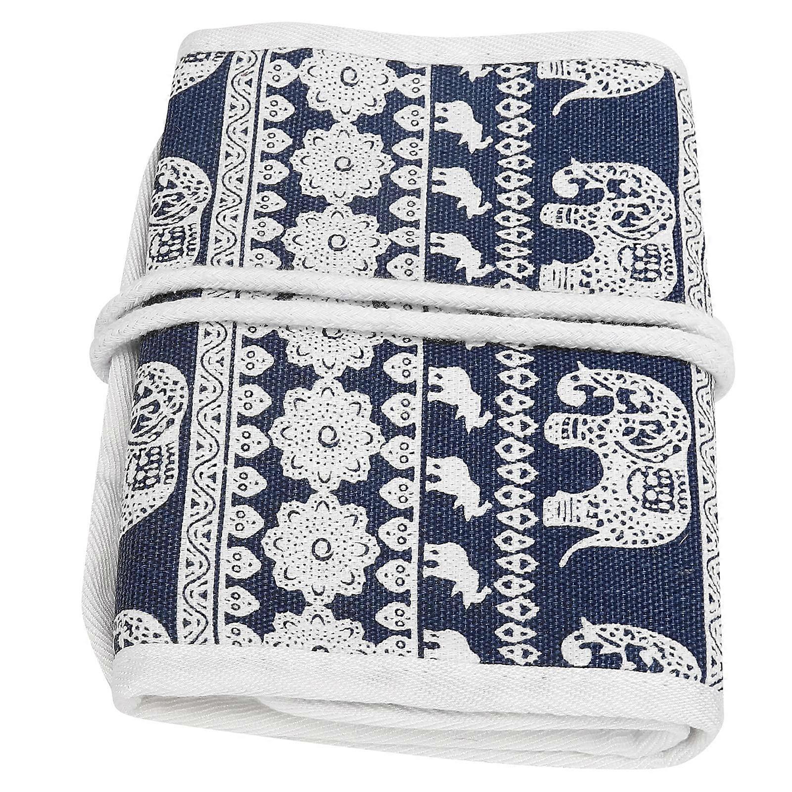 Knitting Needle Case with Zipper, Rolling Crochet Hook Organizer Storage Bag