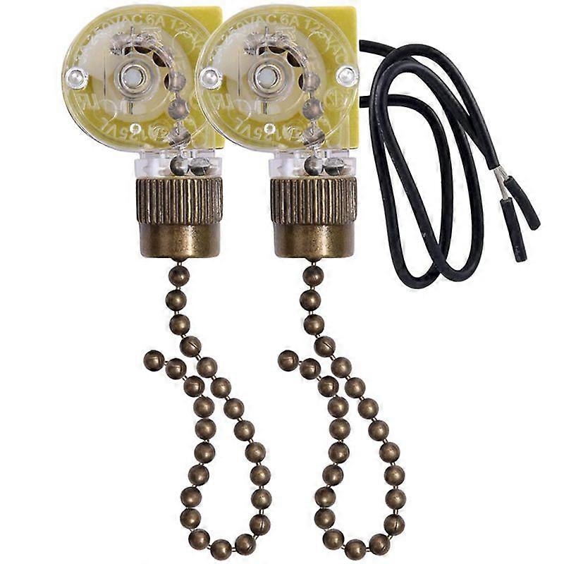 Ceiling Fan Light Switch Zing Ear ZE-109 Light Switch 2Pcs Bronze
