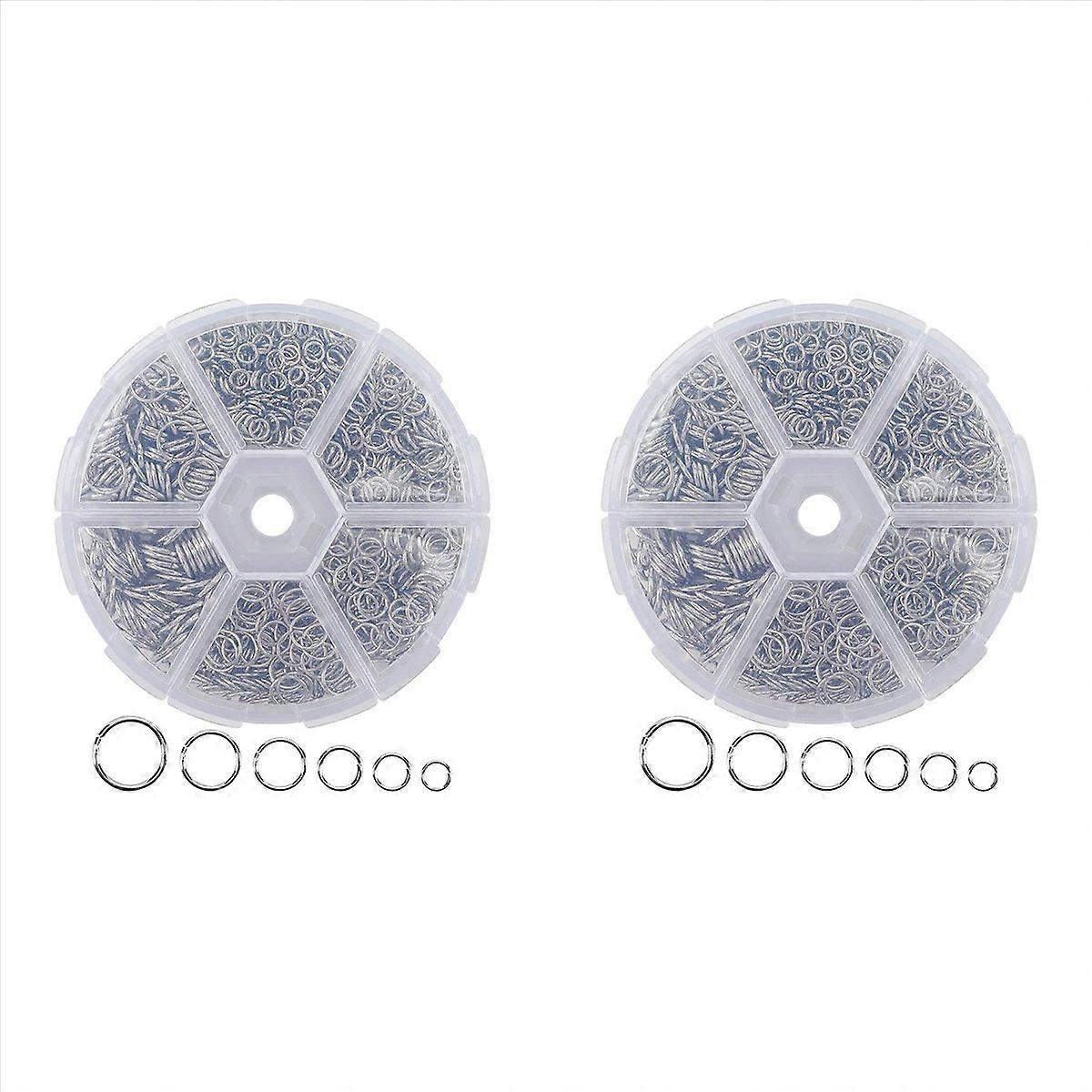 1390Pcs O Ring Connectors Metal Open Jump Rings Set,Silver