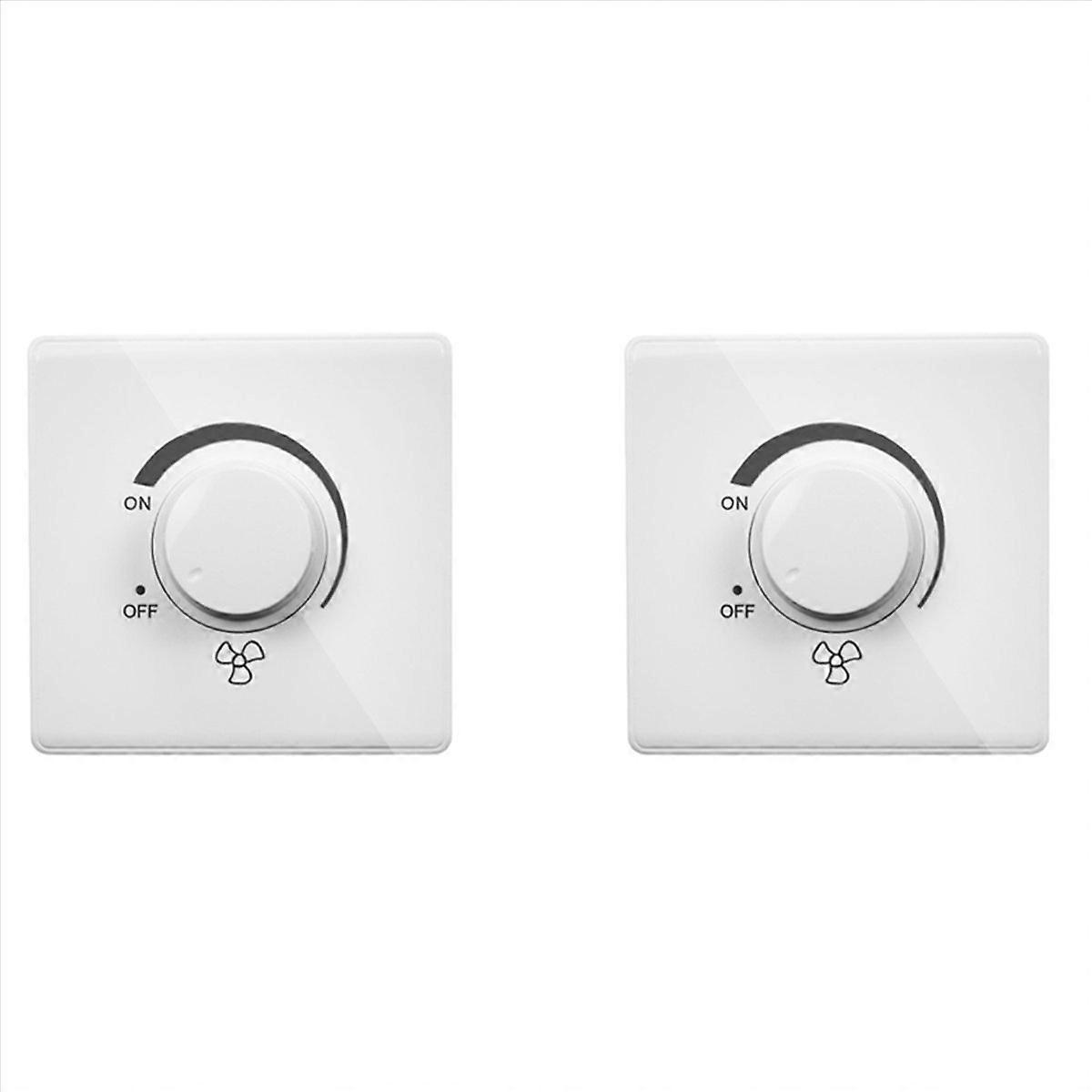 2X 86 Type Ceiling Fan Adjustment Stepless Speed Controller Wall Switch 220V 10A