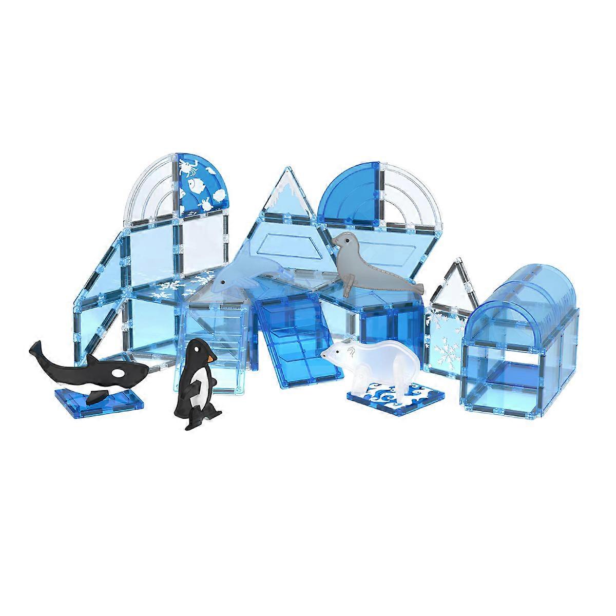 56-teiliger Magnetbaukasten - Eisschollenmodell, Blau