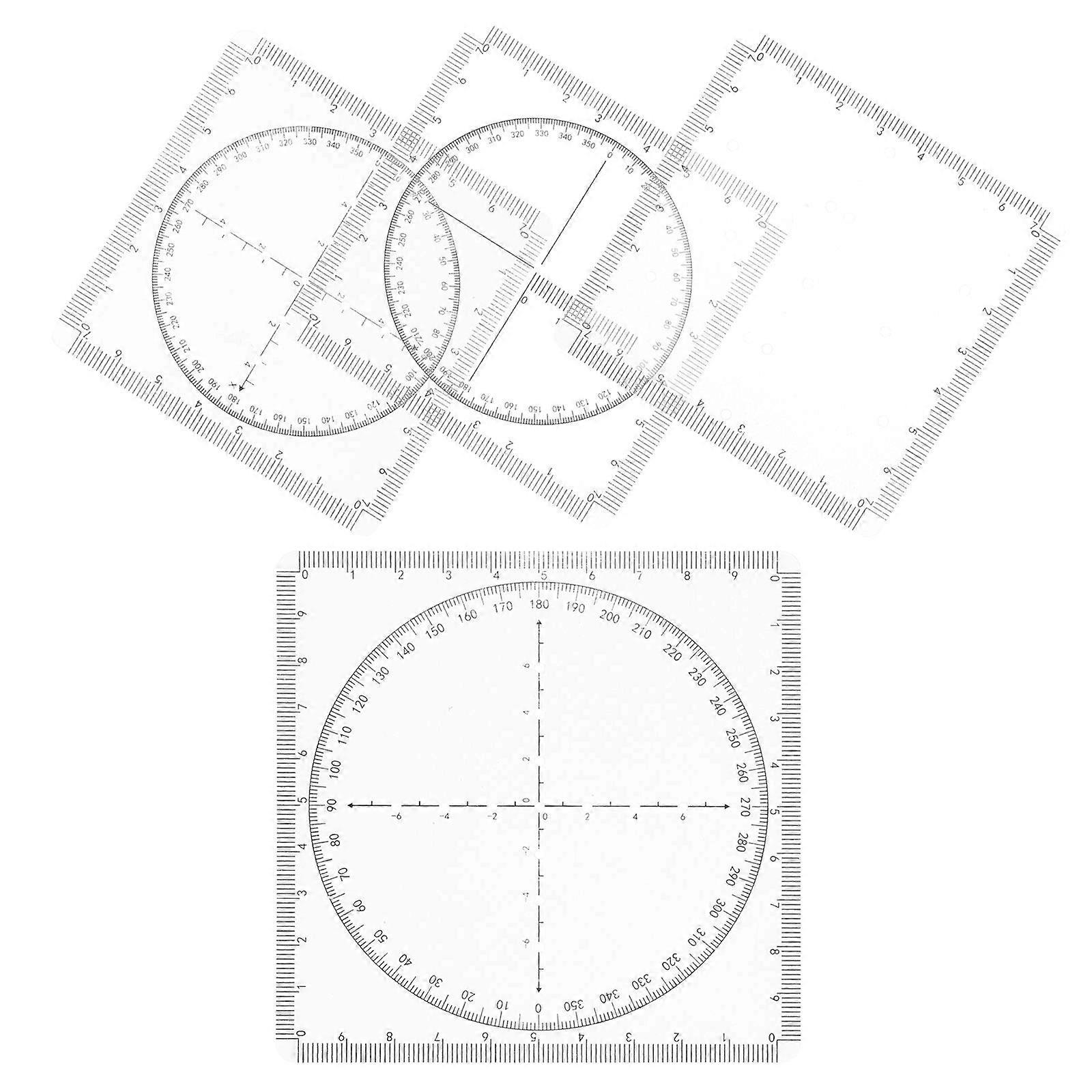 Math Functions Multi-Functional Drawing Stencil Engineering Ruler 5Sets