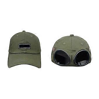 Baseballcaps med ører og avtakbare pilotbriller for utendørs bruk, unisex, vaskbar hatt
