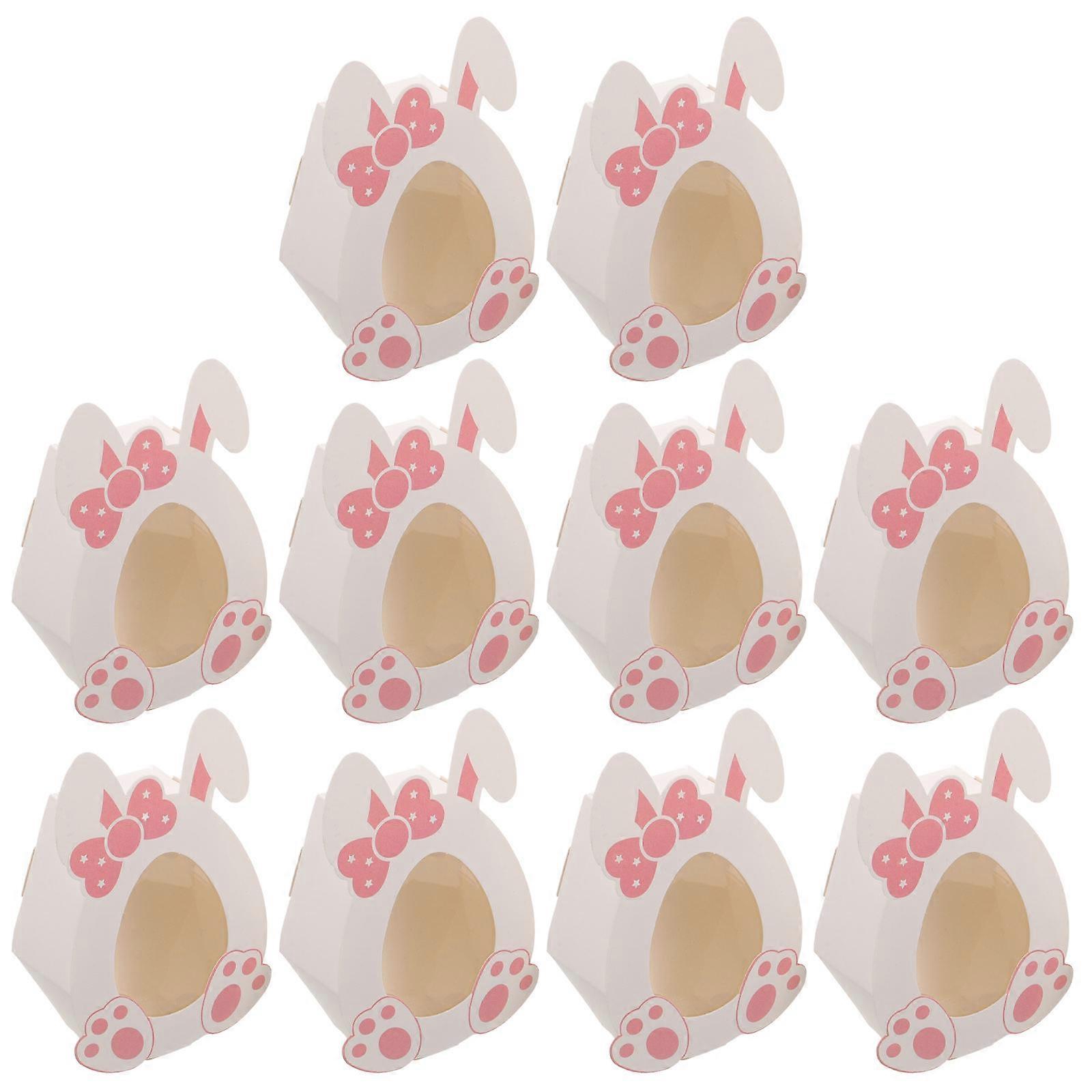 10pcs Easter Candy Boxes Adorable Bunny Candy Boxes Paper Biscuit Storage Boxes