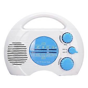 Shower Radio Water Proof Adjustable Volume AM FM Bathroom Radio Portable Easy Tuning Blue Water Proof Shower Radio
