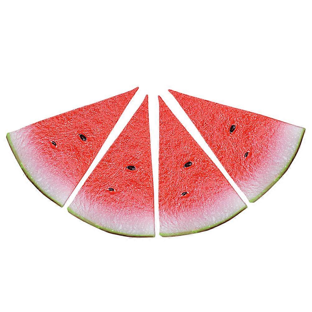 Fruit Model Prop 4Pcs Simulation Watermelon Slice for Decoration