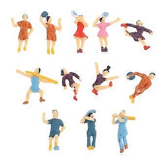 Lot de 12 figurines de personnages en plastique à monter soi-même, pour décorer une table de sable