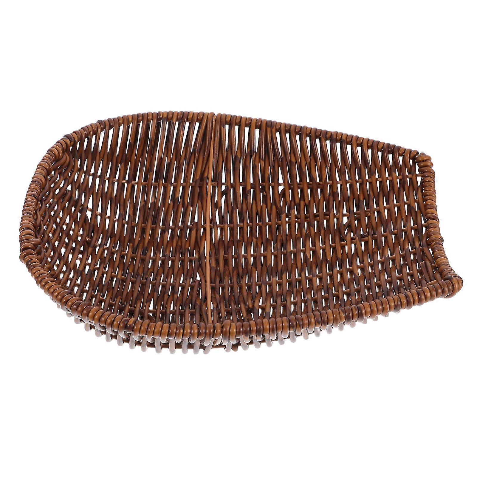 Imitation Rattan Bread Basket Brown for Bread Serving 2Pcs