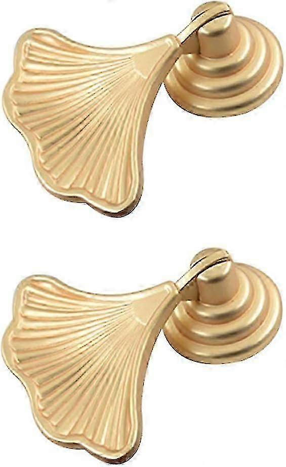 Fashionable Ginkgo Leaf Shaped Gold Drop Pull Handles Compatible with Dresser Knobs