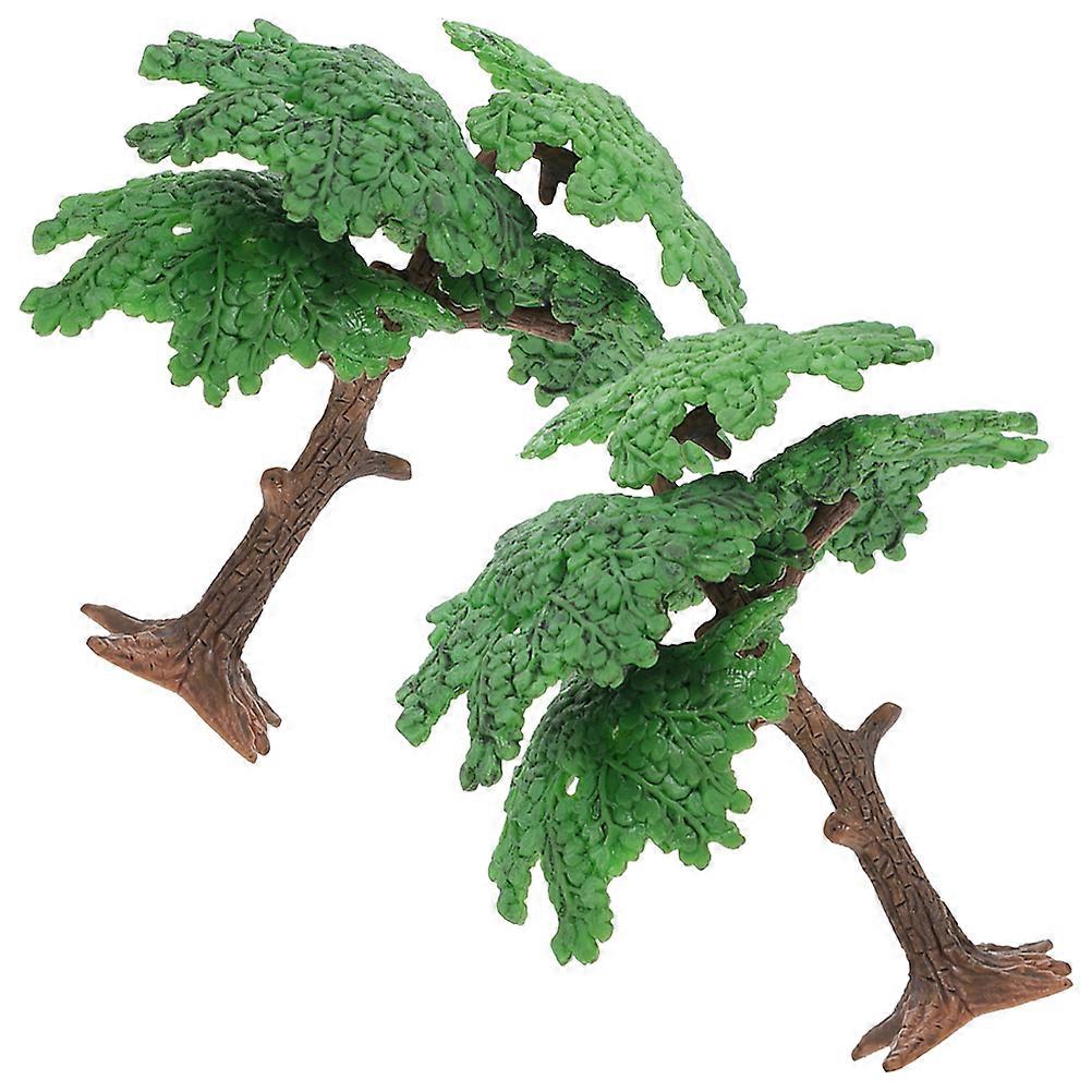 Miniature Plants Landscaping Tree Plastic Artificial Tree Model 4Pcs