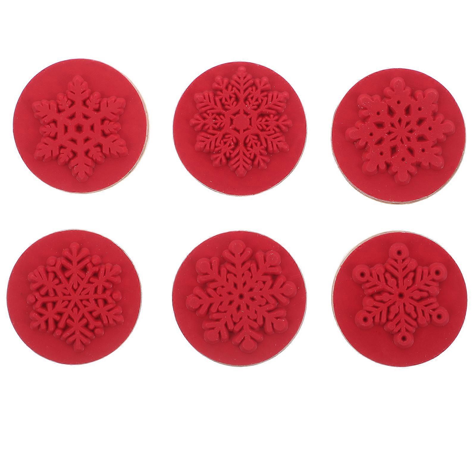18Pcs Wood Stamp for Crafts Featuring Snowflake Patterns