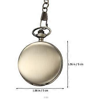 1PC Retro Two-faced Smooth Pocket Watch Alloy Classic Delicate Quartz Pocket Watch (Bronze Color)