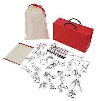 Wire Puzzle Set 20 Pack Metal Iq Brain Training Toys Puzzles