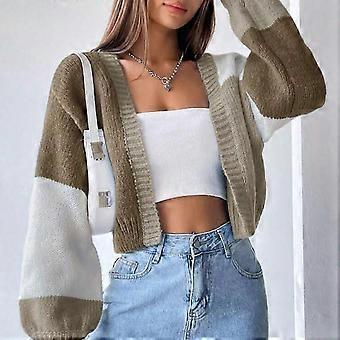 Cardigan Pull Femme All-Match Couleur Assortie Casual Niche Vintage Stripe Pull Manteau Femme