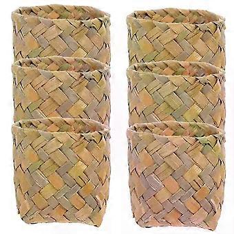 10 Pcs Candy Box Gift Basket Container Delicate Case Wedding Woven Holder Straw Baby Portable
