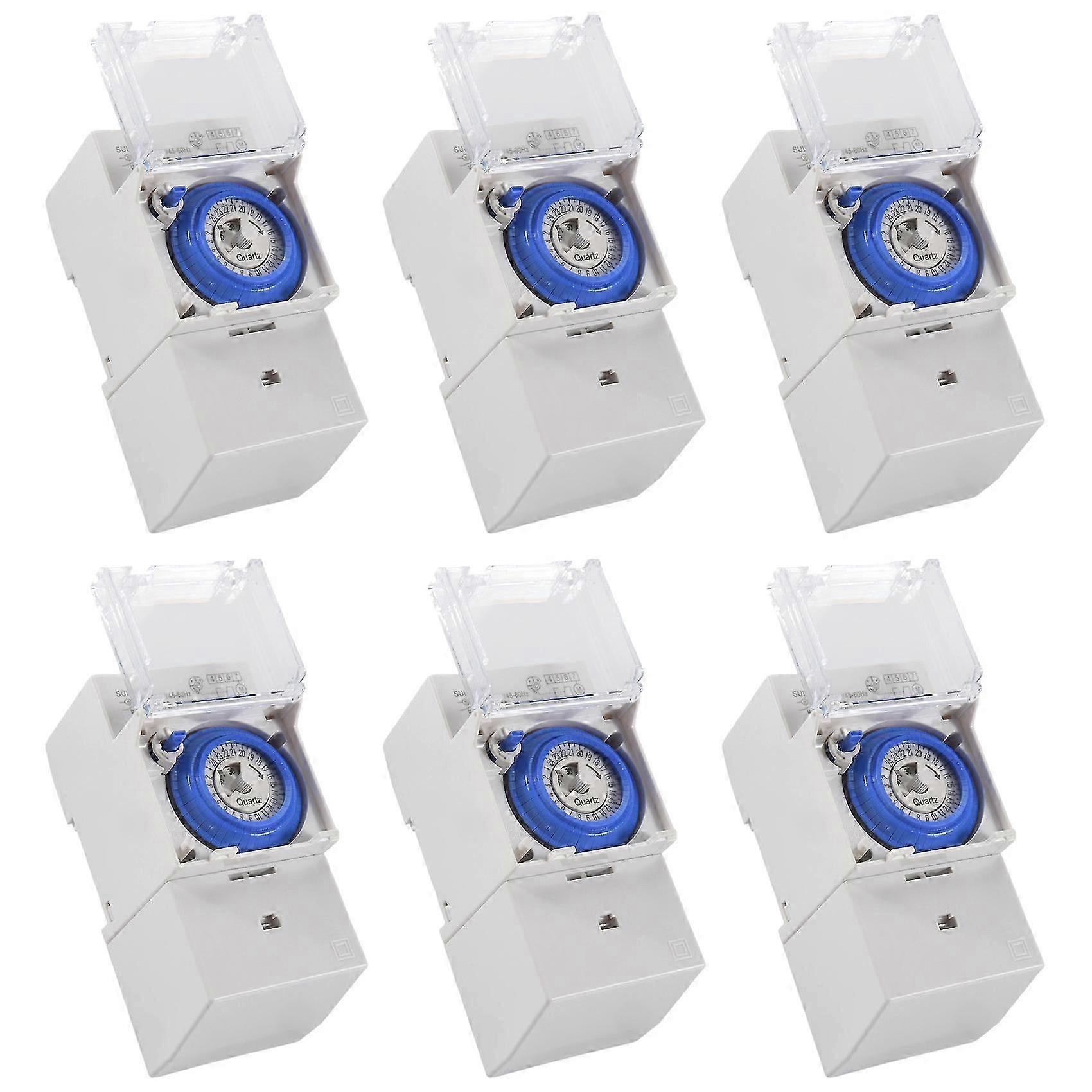 6X SUL181H Mechanical Timer 24 Hours Time Switch Relay Electrical Programmable Timer 24 Hour Din Rail Timer Switch