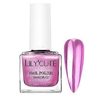 LILY'CUTE Metal Effect Nail Polish Instant Mirror Shine  No UV Lamp Needed Travel Size
