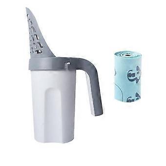 Large litter box with holder, trash can, poop bags, scoop, sieve, shovel, cat toilet, cleaner, litter scoop with bag