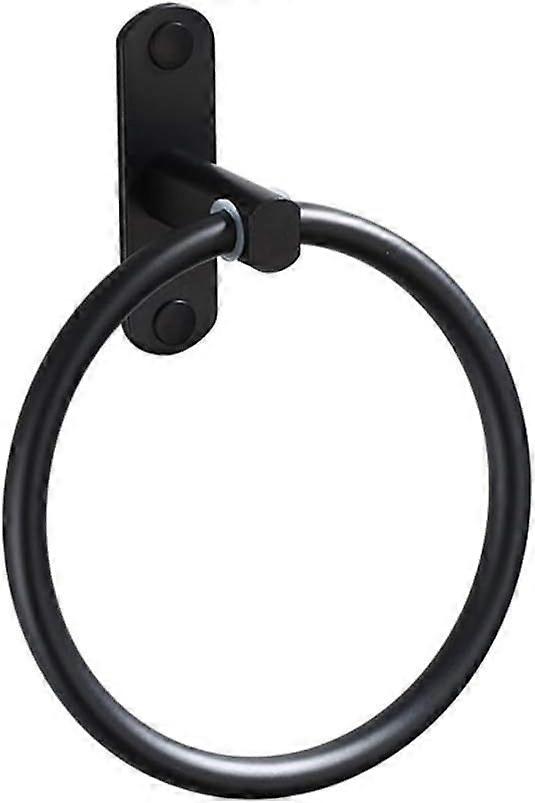 Black Aluminum Round Towel Ring for Bathroom