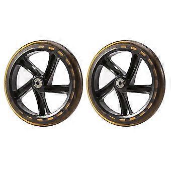 2 Pieces Scooter Wheel 200 mm PU Material Wheel,Transparent Black