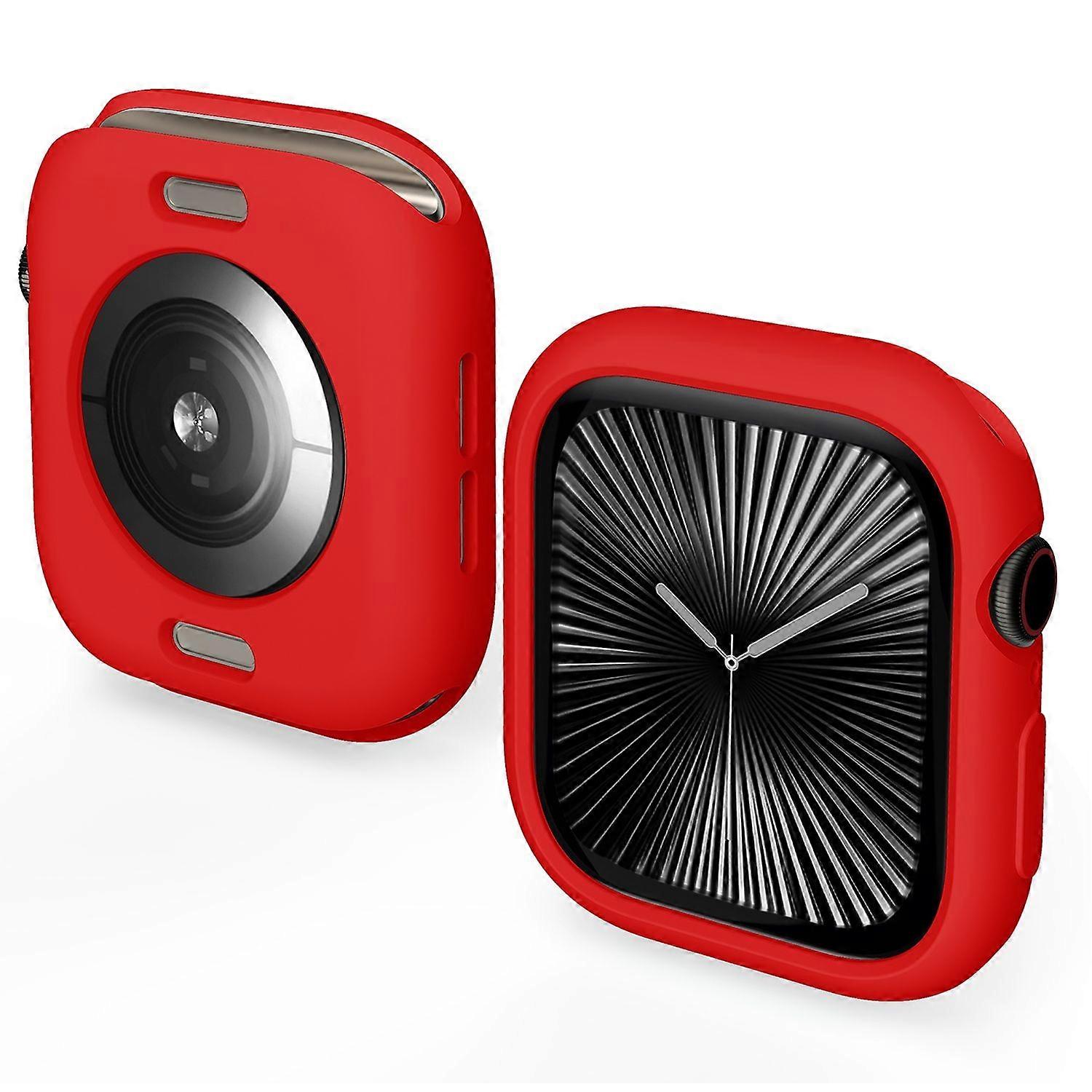 For Apple Watch Series 11 / 10 42mm Candy Design Smart Watch TPU Case Cover Red