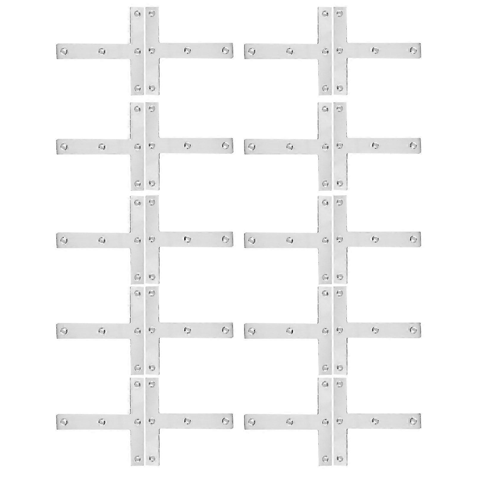 20pcs T Shape Flat Brace Bracket Solid Mending Plate Repair Fixing Replacement