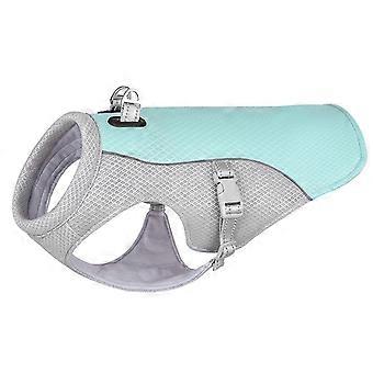 Pet Dog Summer Vest Cooling Clothes Breathable-Vest Harness Reflective Mesh Vest Outdoor Anti-UV Clothes for Dog Walking Blue L