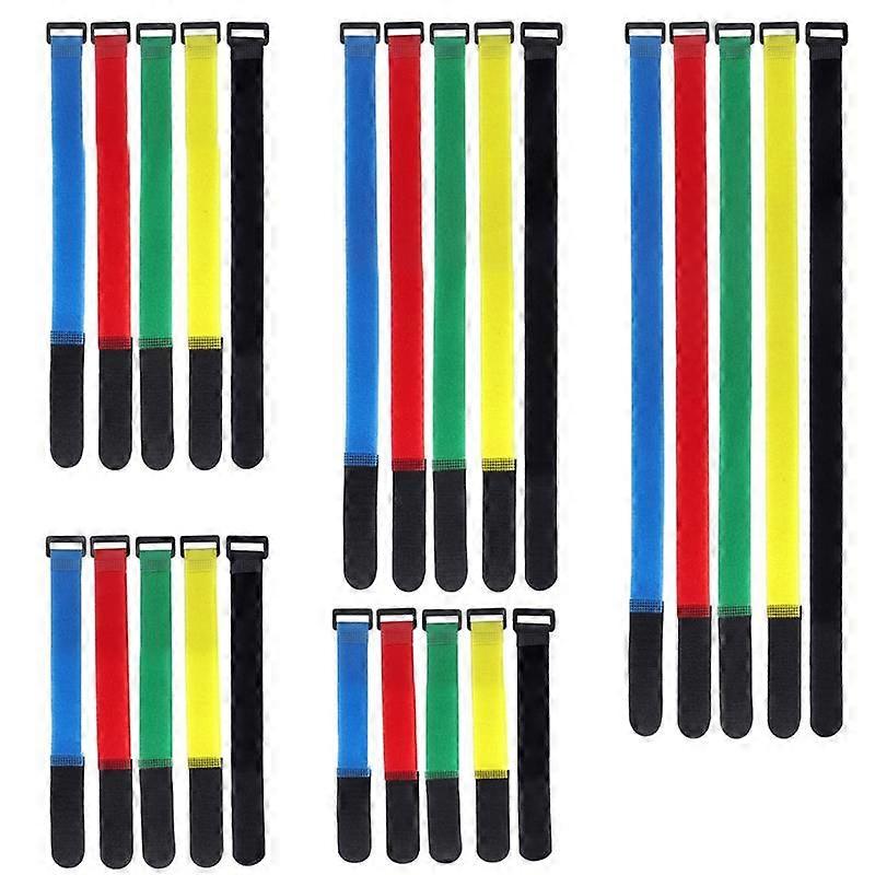 10Pcs Reusable Hook Loop Nylon Straps Reverse Colored Fastening Tape Self Adhesive Cable Ties Wrap Bundle Fixed