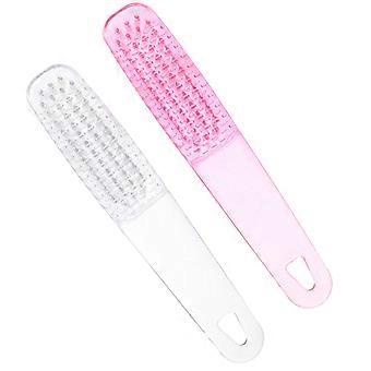 2pcs Cepillos de uñas Mango Agarre Cepillos de polvo de uñas Cepillos de manicura Cepillos de limpieza de uñas