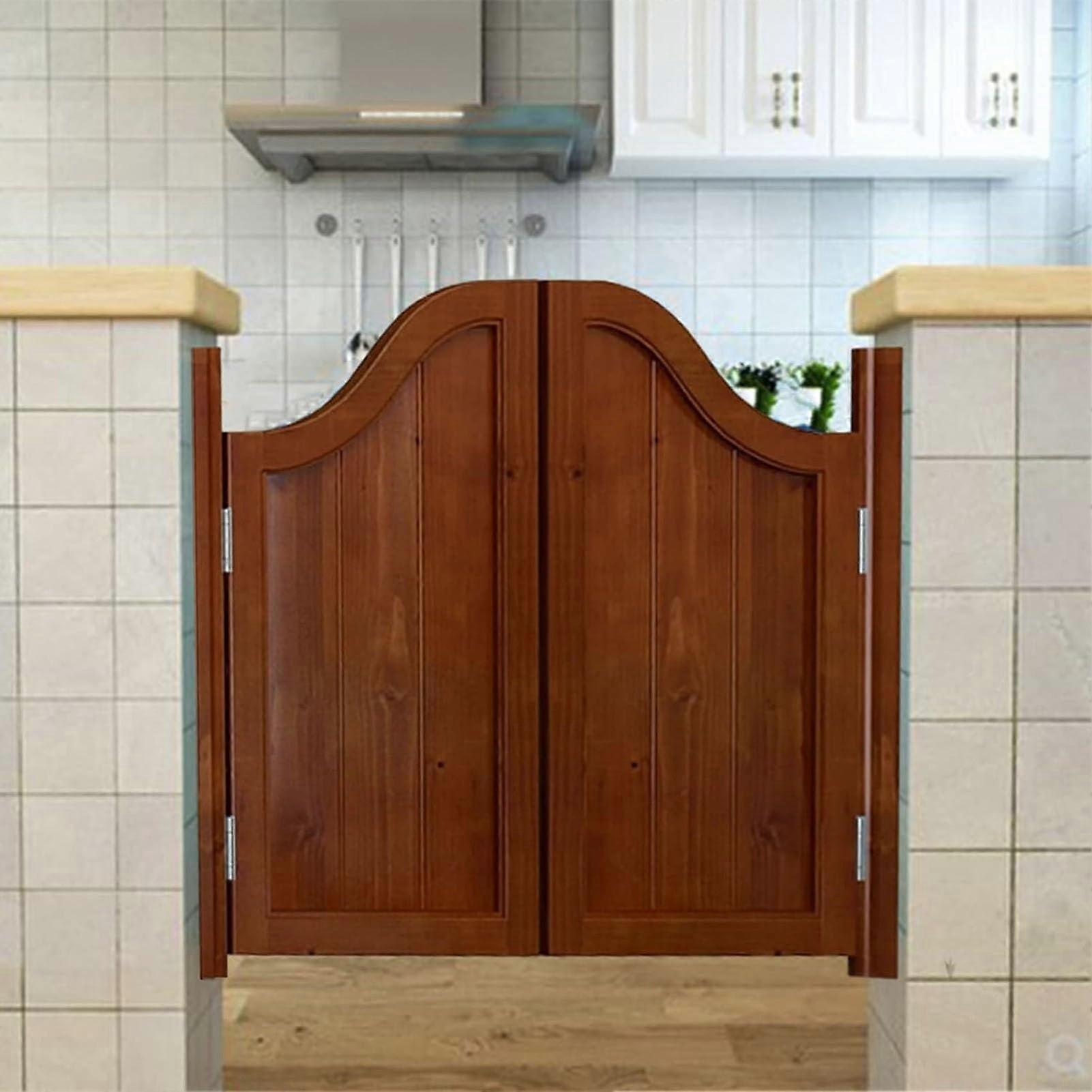 Solid Pine Saloon Swinging Cafe Doors with Hinges, Durable Ventilated Design for Kitchen and Bar