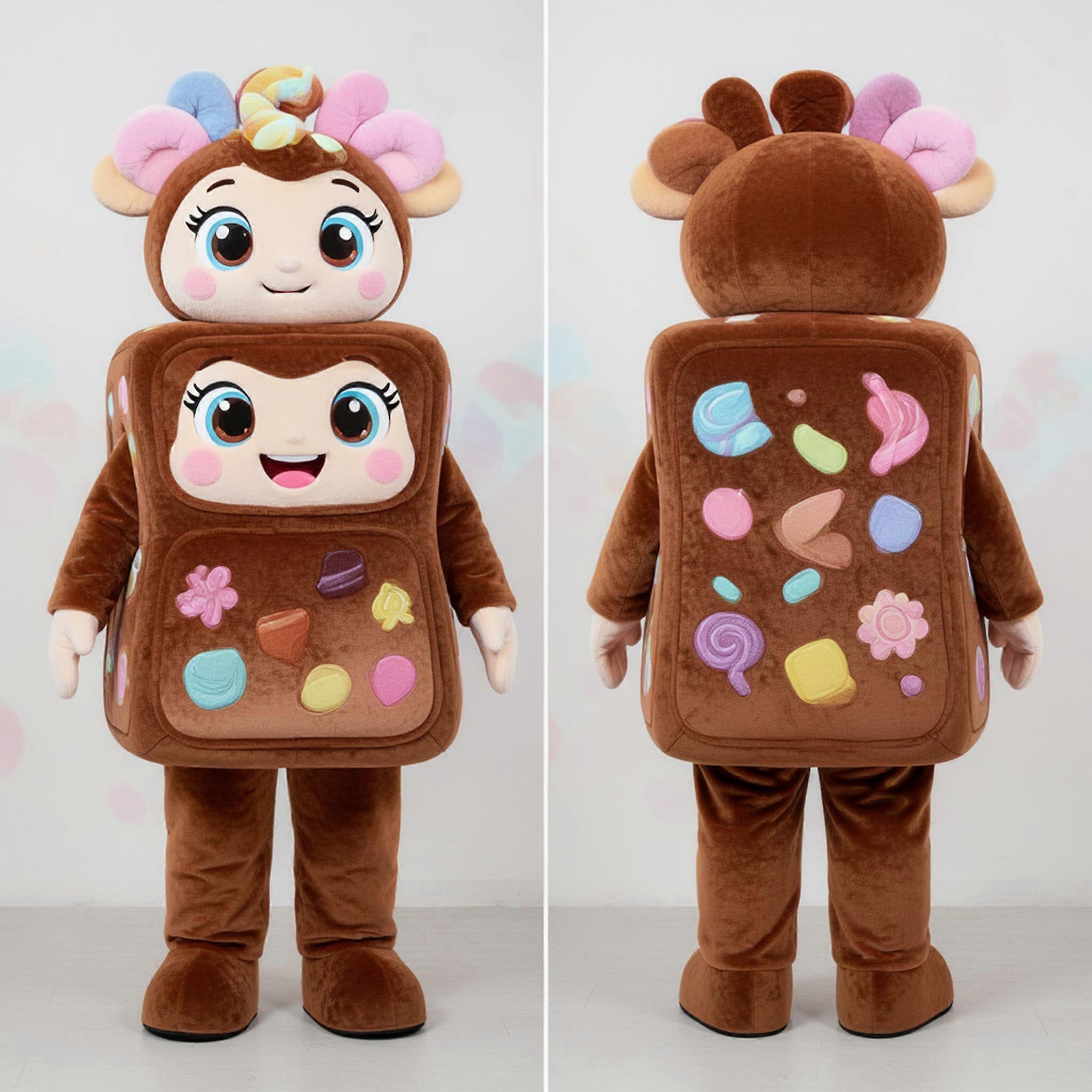 MASTICOT Chocolate Brown Velvety Candy Box Mascot