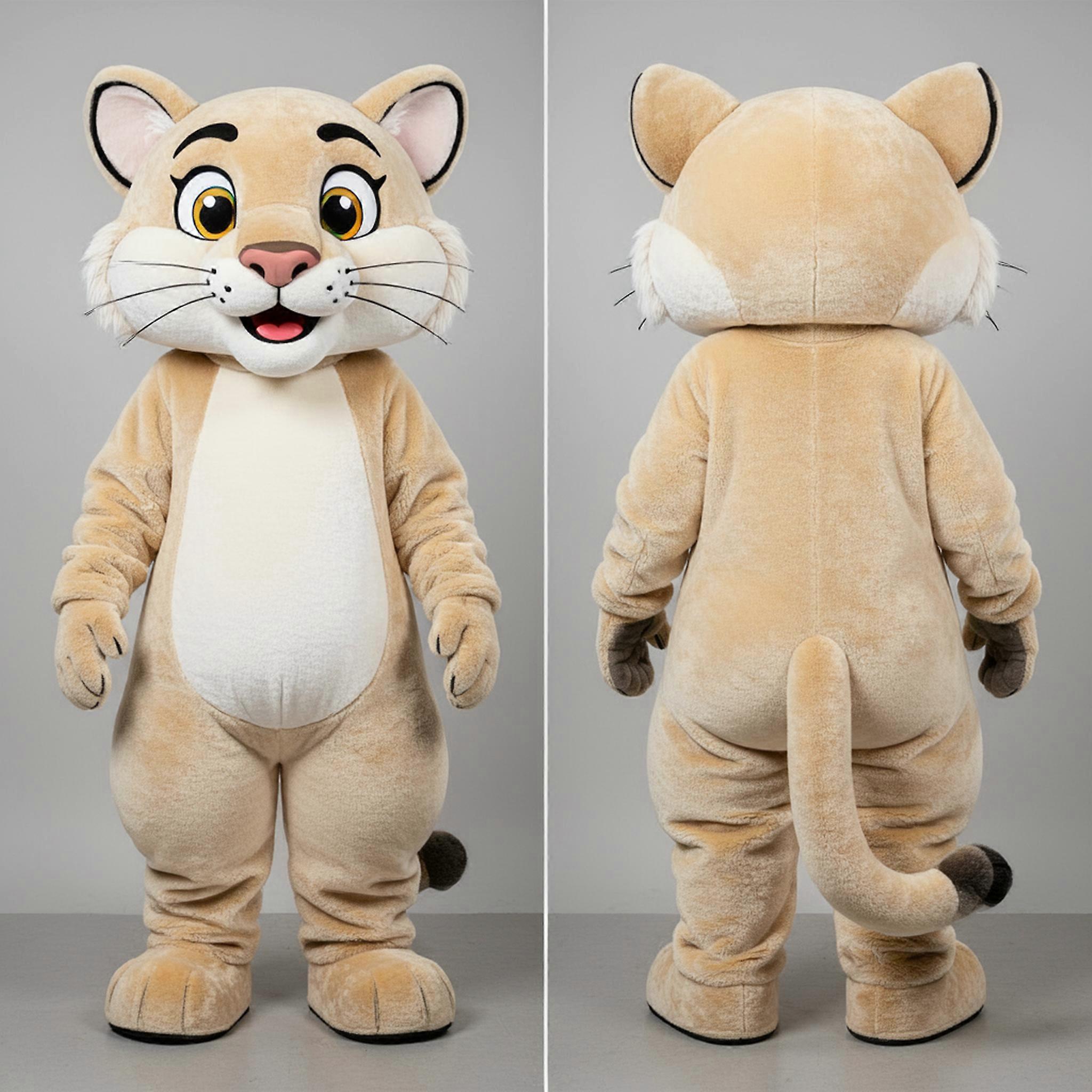 MASTICOT Cream Broad Shouldered Mountain Lion Mascot