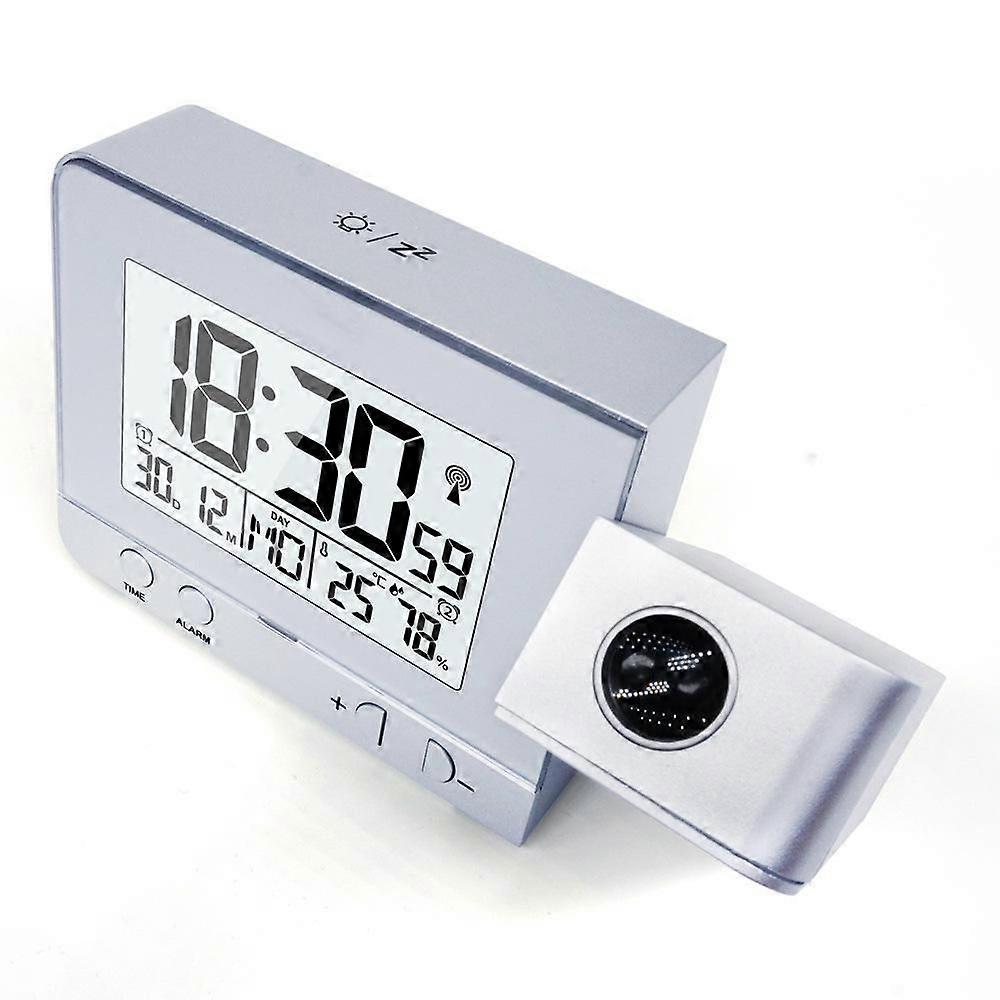 LED Projector Clock, Digital Alarm Clock Projection Alarm Clock Indoor Temperature 4 Levels Adjustable Brightness Function