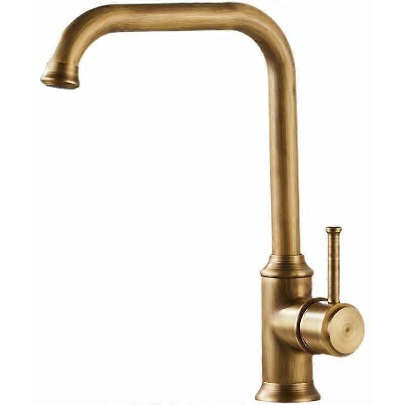 Solid Brass Antique Kitchen Faucet With Ceramic Valve Core