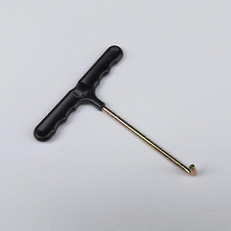 Trampoline Spring Pull Tool T-Hook Trampoline Tool with Plastic Handle Spring Hook Tool Trampoline Peg Puller Metal Tent Peg Puller Hand Tool for Jump