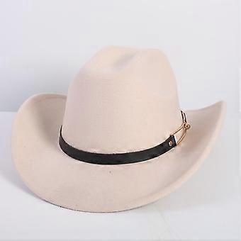 Popular European and American fashion OL style one-word cowboy hat men's and women's high-end top hat jazz hat felt hat