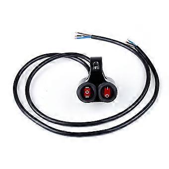 12V 7/8 Inch 22mm Motorcycle Handlebar Double Switch Aluminum Alloy Waterproof Light On Off Dual Button Switch
