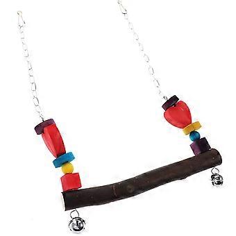 Bird Toys Parakeet Standing Perch for Play 2Pcs Wooden Bird Cage Stand